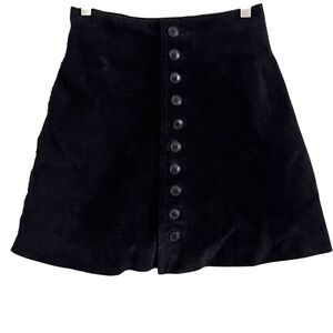 Vintage Karin Morgan Suede Button up Mini Skirt sz 26 Boho Grunge Festival